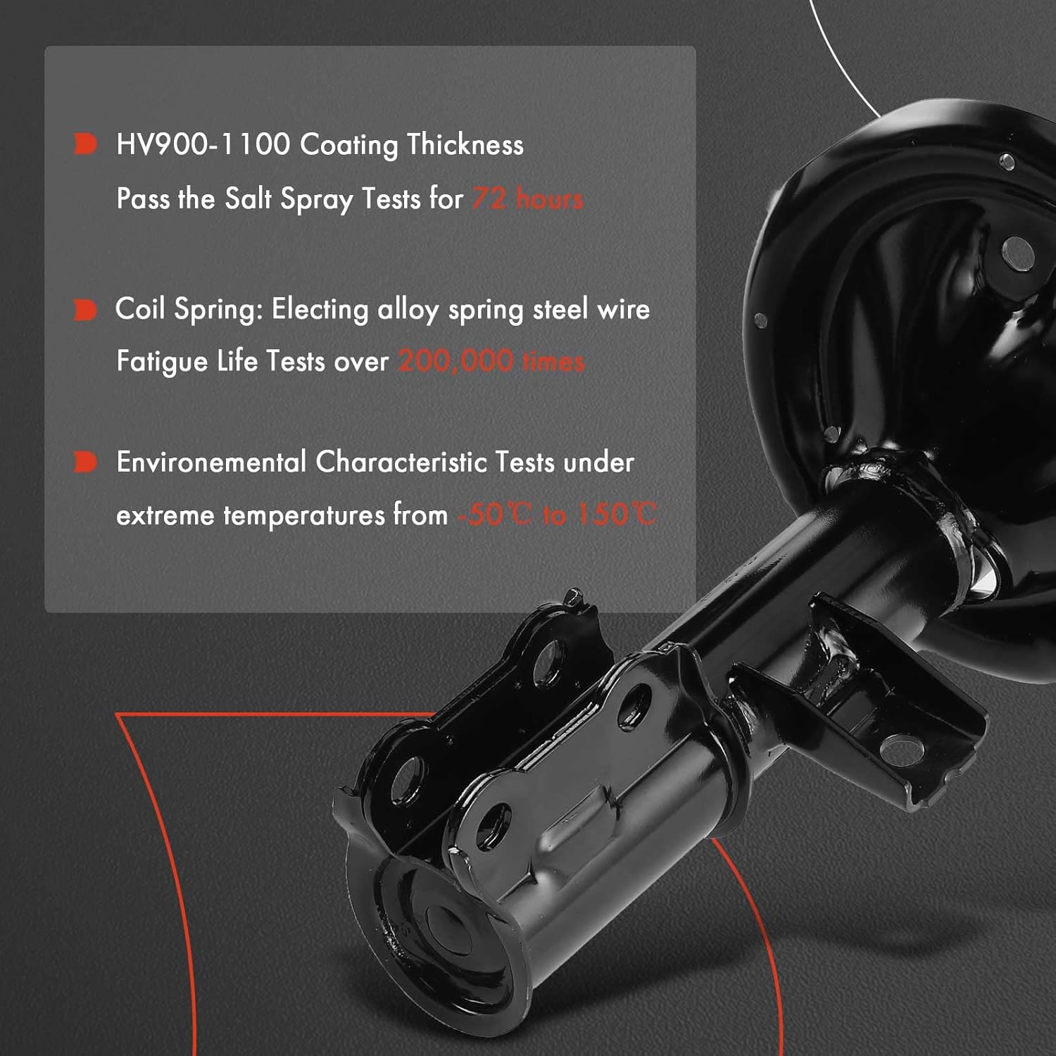 A-Premium Front Shock Absorber Compatible with Kia Forte, Forte Koup 2010-2013, Driver and Passenger Side