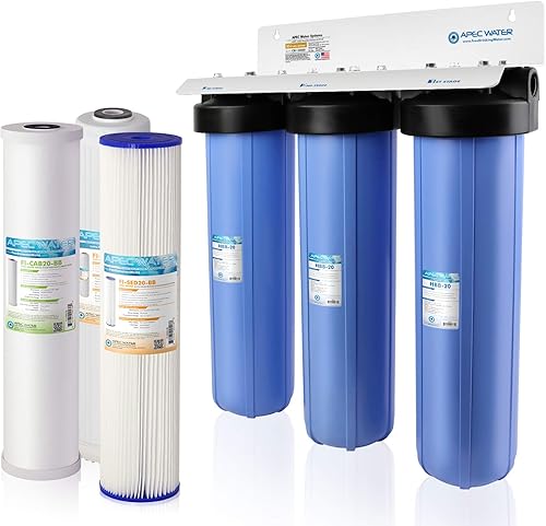 Miniatura 6 de APEC Water Systems Sistema de filtro de agua para toda la casa de 3 etapas con filtros de sedimentos, carbono GAC y bloques de carbono