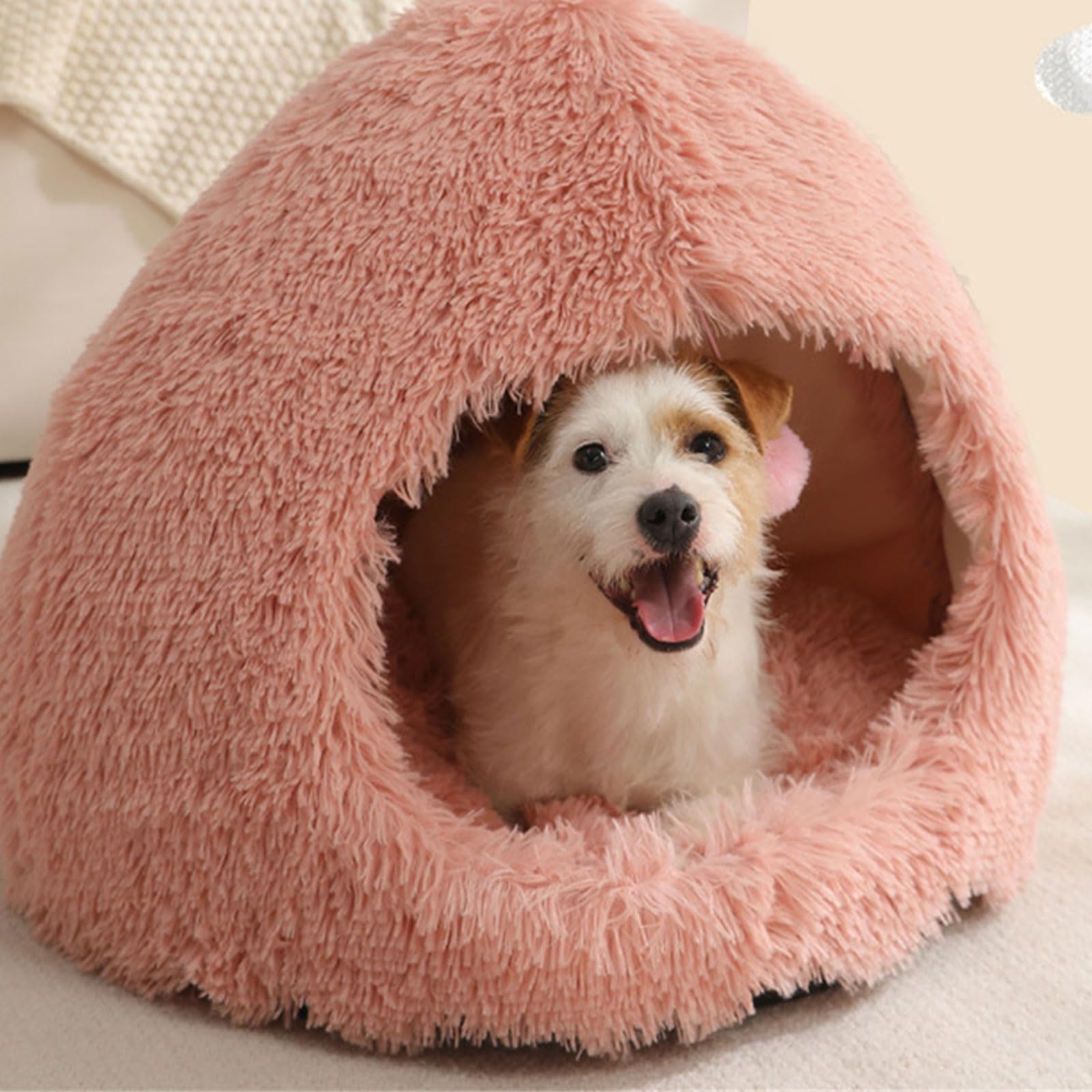 Xuancai Gatti Cave House Peloso Lungo Peluche Staccabile Cuscini In Cotone Per Vari Cani di Piccola Taglia Cane Inverno Riposo Sonno Habitat Peluche Letto