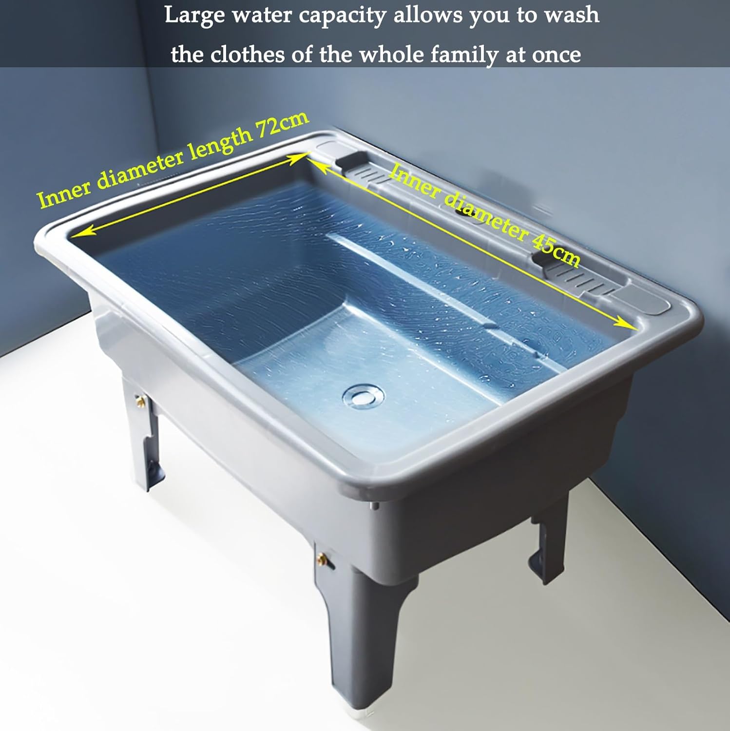 Portable Sink,Freestanding Utility Sink With Faucet & Washboard - All-in-One Laundry Tub For Basement, Garage,Drain Kit Included(80cm)