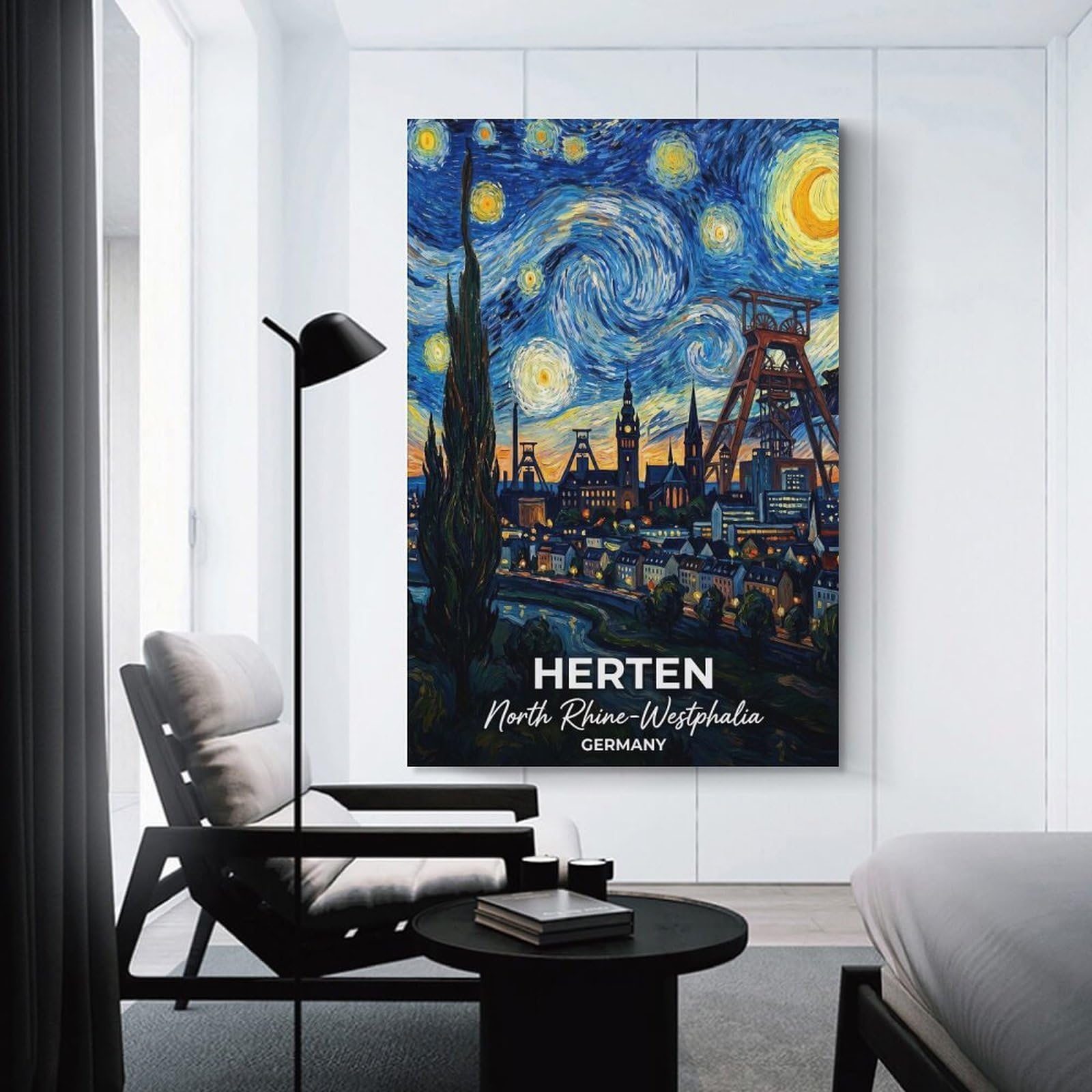 Junmoney Unframe-Style-25 Decorative Wall Artwork Herten, North Rhine-Westphalia, Germany, 24X36inch(60X90cm), For Home, Office, Studio Or Guest Room, A Flexible Wall Accent For Shared Spaces