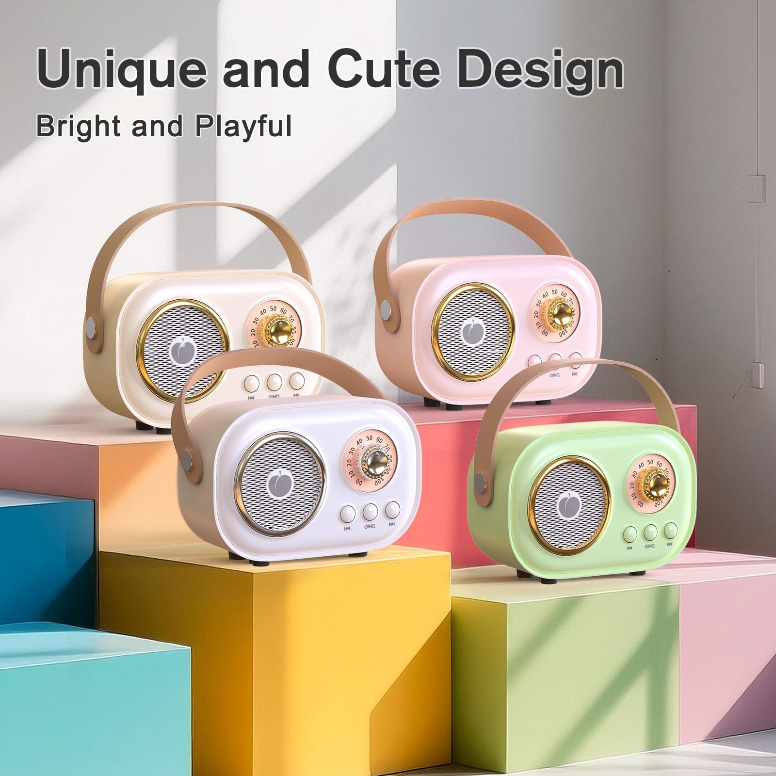 Mini máquina de karaoke para niños y adultos, altavoz portátil de karaoke Bluetooth con 2 micrófonos inalámbricos, juguetes regalos para niñas de 4, 5, 6, 7, 8, 9, 10, 11, 12 años en adelante (C20 3