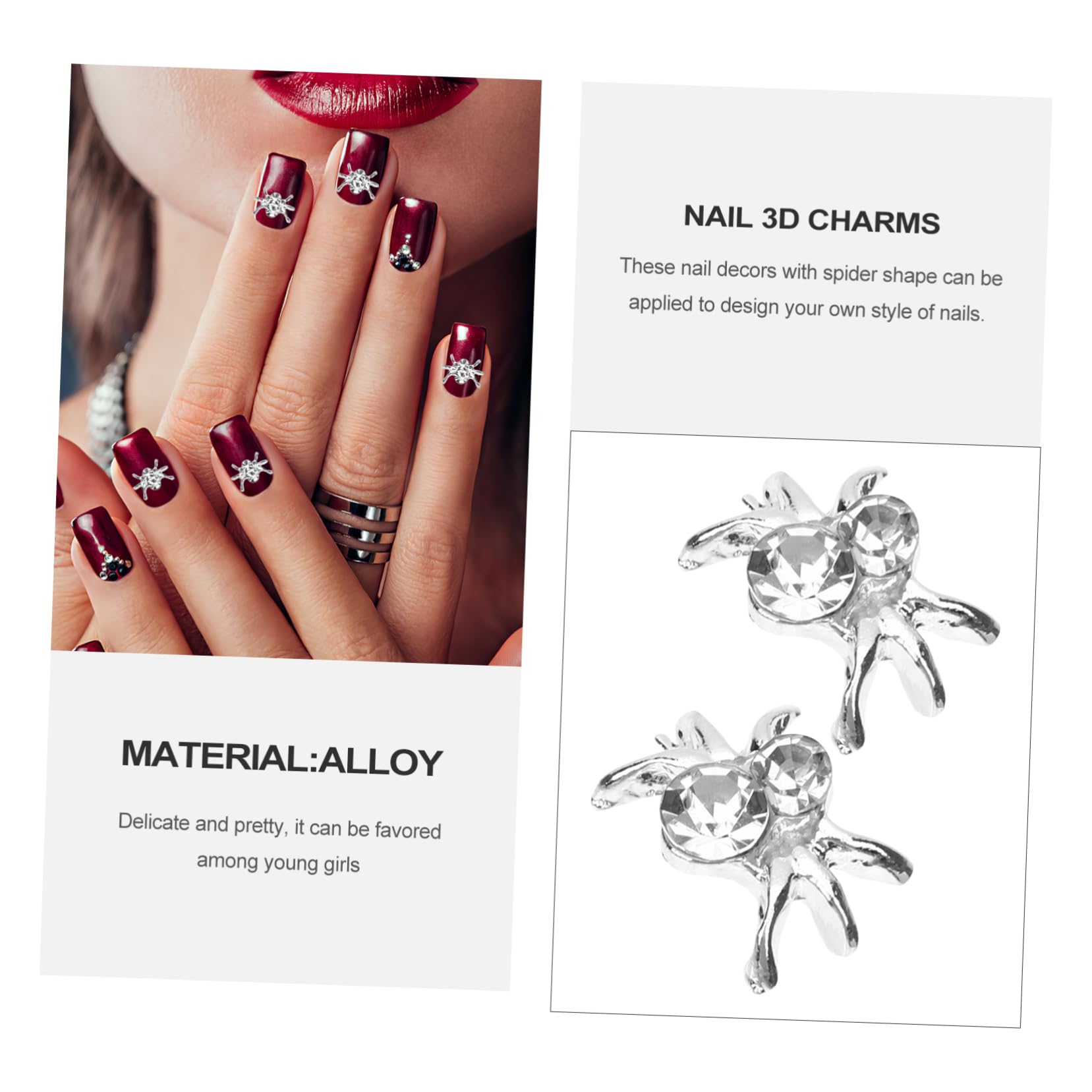 Healeved 150pezzi Per Unghie Accessori Per Nail Art Goth Decorazioni Per Unghie Halloween Charms Per Manicure