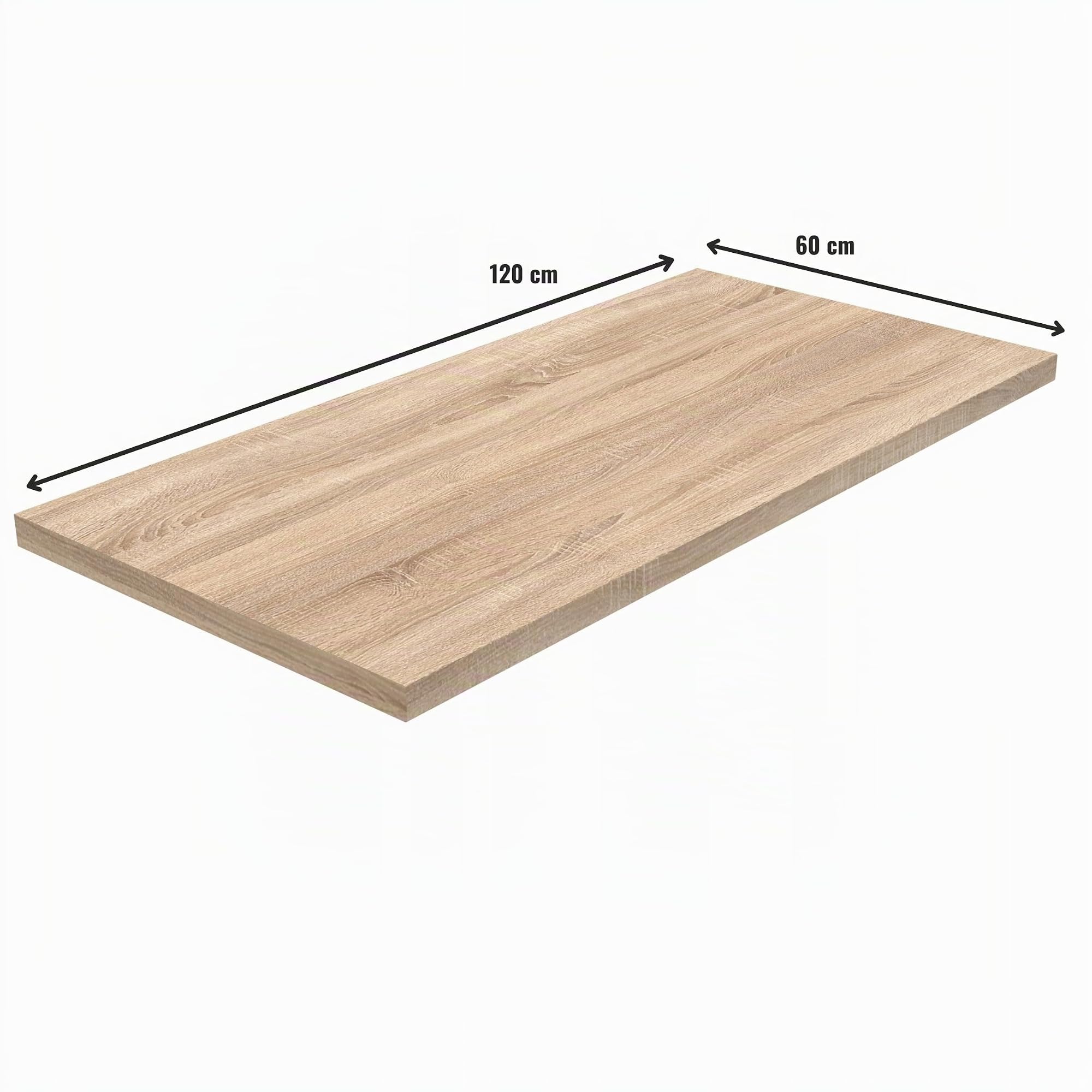 Robuste Küchenarbeitsplatte 120 cm - 3,8 cm dick - mit abgerundeter Vorderkante - ideal für Küche, Werkstatt, Büro oder als Tischplatte - Laminierte Arbeitsplatte Sonoma Eiche 3025