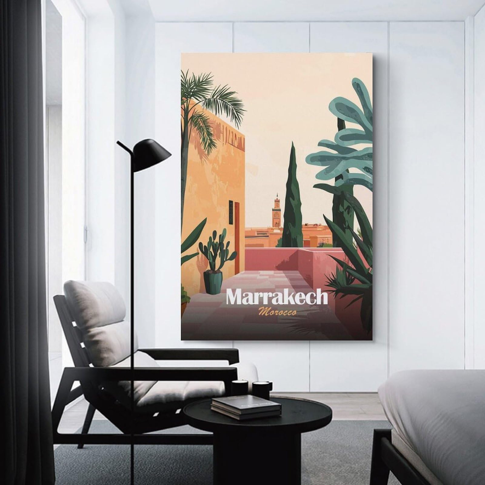 Junmoney Marrakech Cityscape Home Decor Wall Art, 20x30inch(50x75cm), for Calm Bedrooms, Home Corners Or Flats, Canvas Wall Decor for Personal Spaces