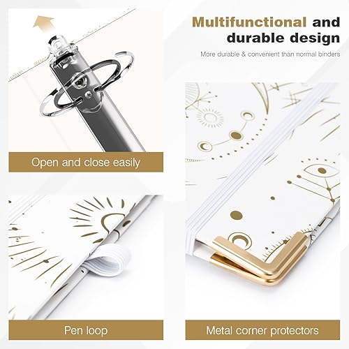 Miniatura 173 de Ospelelf Mini 3 Ring Binder, 2 Inch, Cute Pink Marble Binder for 5.5" x 8.5" with 5 Tab Dividers, File Folder Labels and Low Profile Clipboards