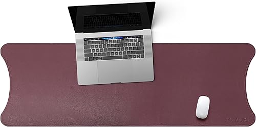 Tapete de piel sintética para escritorio, 53.1 x 15.7 pulgadas, protector de mesa de computadora multiuso, impermeable, alfombrilla de mouse de