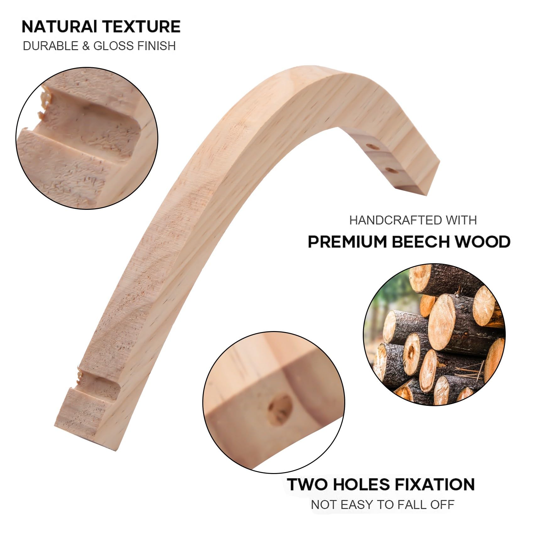 Caoruiy Wooden Wall Hooks,Plant Hangers Indoor,Wall Mounted Plant Hooks for Hanging Plants,Flower Bracket,Wind Chimes Hooks - Image 4
