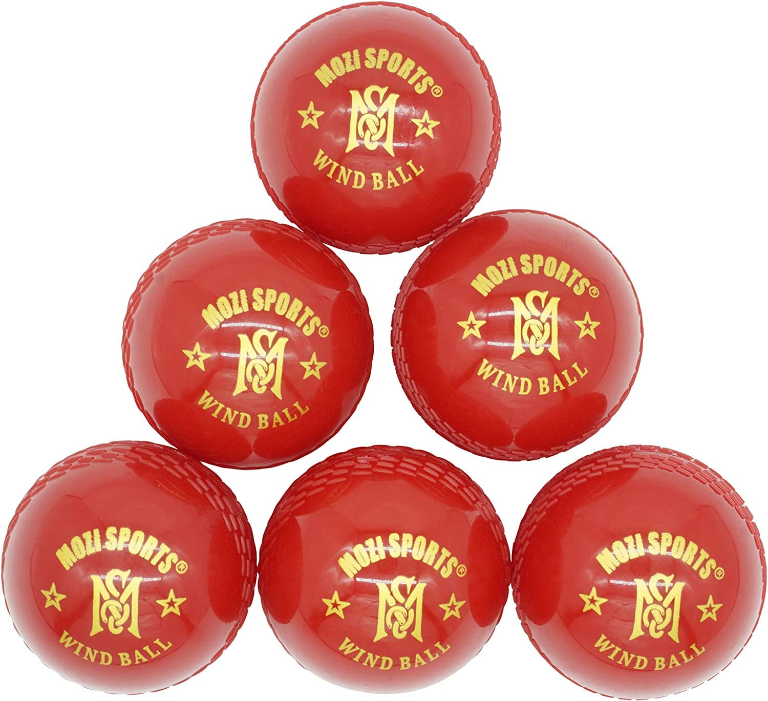 SKYHI Palline Da Cricket Morbide Per Allenamento - Confezione Da 6, Gomma Colorata, Per Interni/Esterni, Per Bowling, Swing E Spin - 5