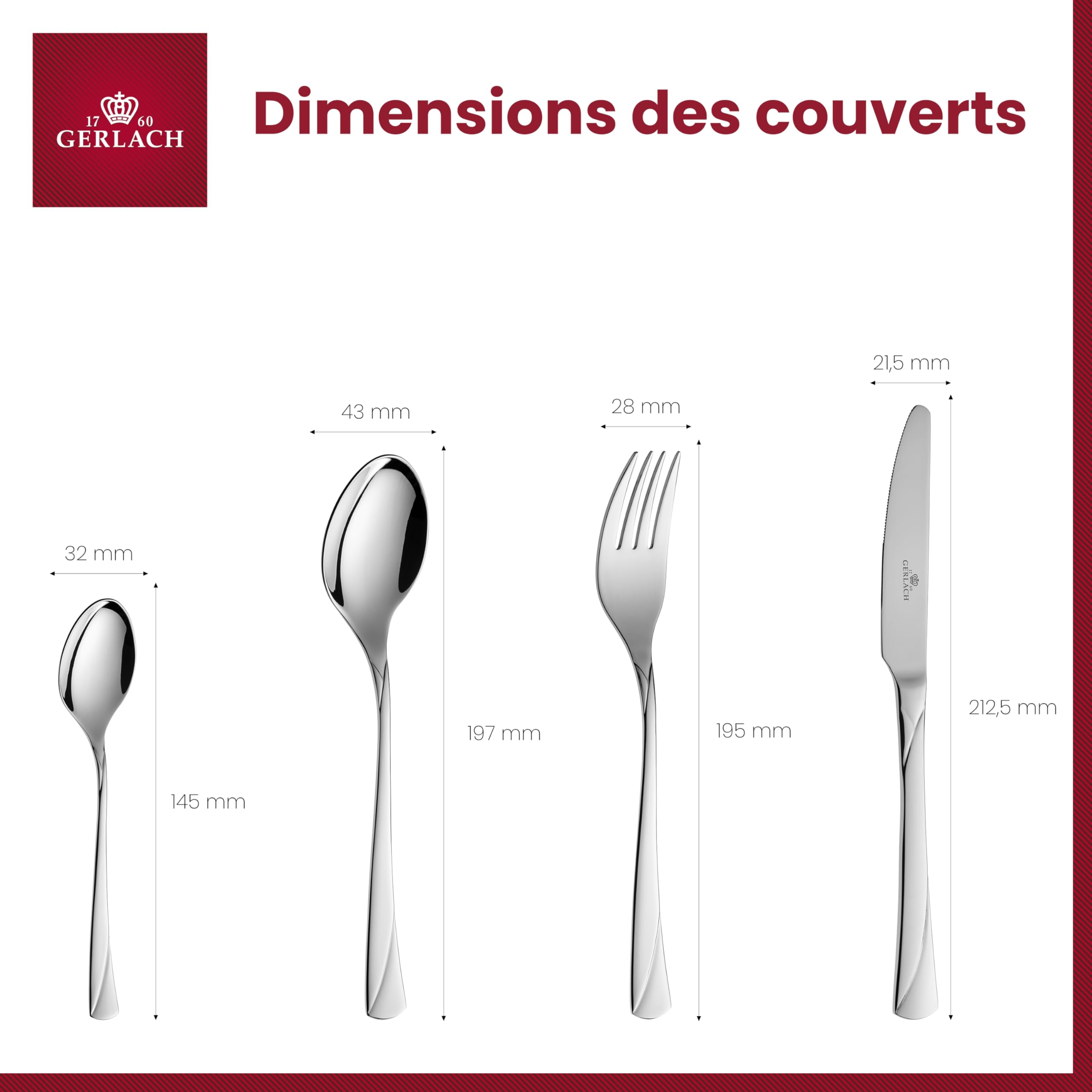 Gerlach | Un ensemble de couverts dans une boîte de 24 pcs - Valor | 18/10 Steel
