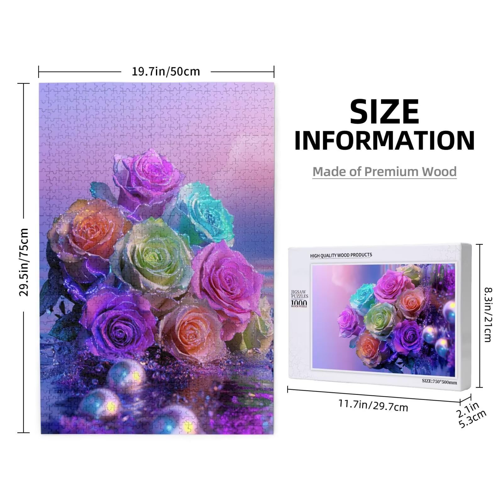 Fleur Puzzle Perle 3000 Pièces Adultes, DIY Puzzles Classiques Art avec Boîte d'emballage et Photos de Référence, Relaxation/Soulagement du Stress/Jeux Amusants, Creatif Cadeau pour Femme M-1970