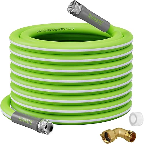 Miniatura 11 de RVMATE Manguera de agua para autocaravana de 15 pies, 5/8 pulgadas de diámetro interior, manguera de agua potable sin plomo, sin fugas, manguera de