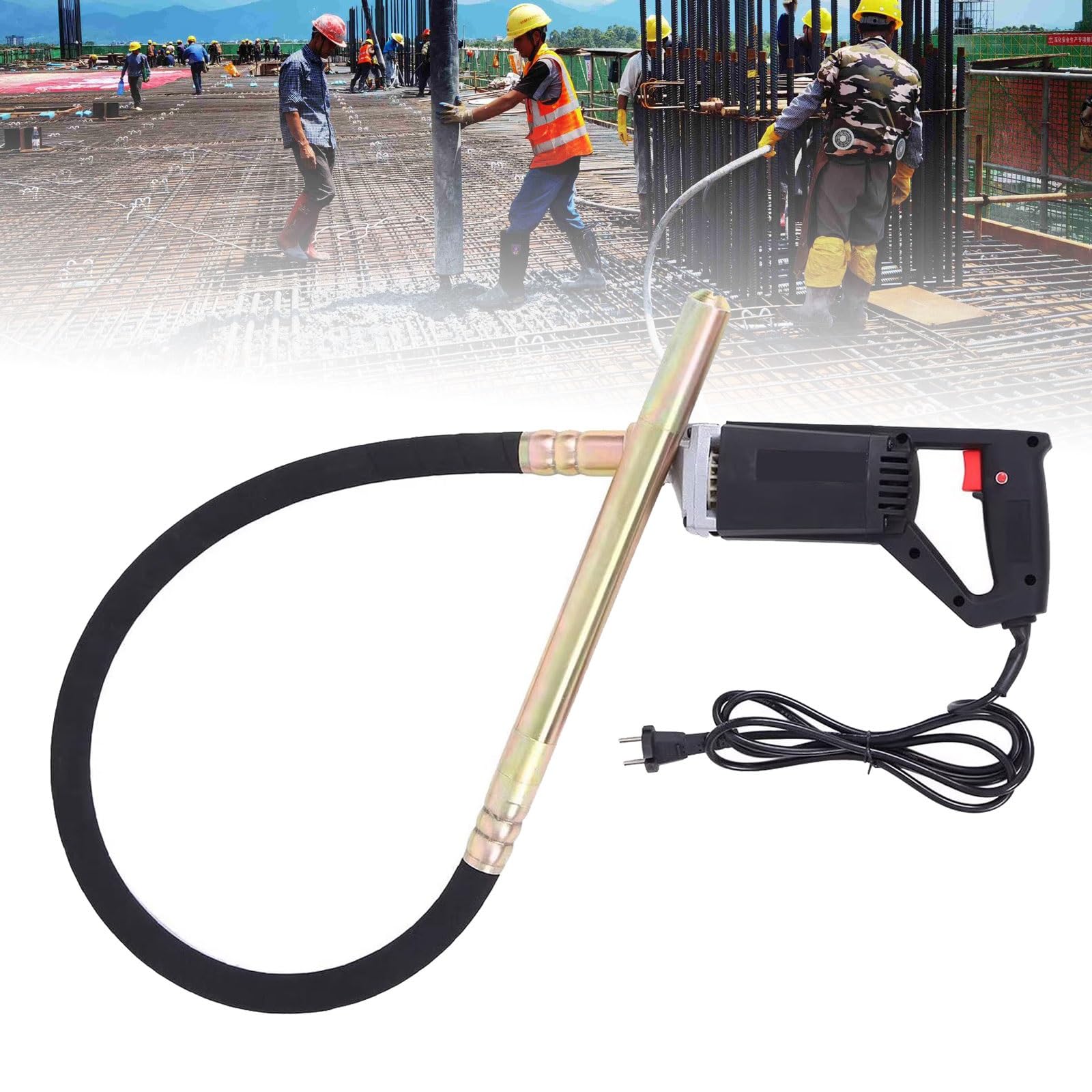 Vibrateur à béton portatif 800W pour un compactage sans bulles d'air