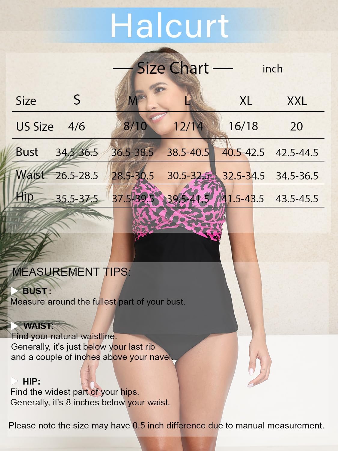 Halcurt Women's Twist Front Tankini Swim Top Only V Neck Loose Fit Bathing Suit Push Up Swimsuit Top - Image 6