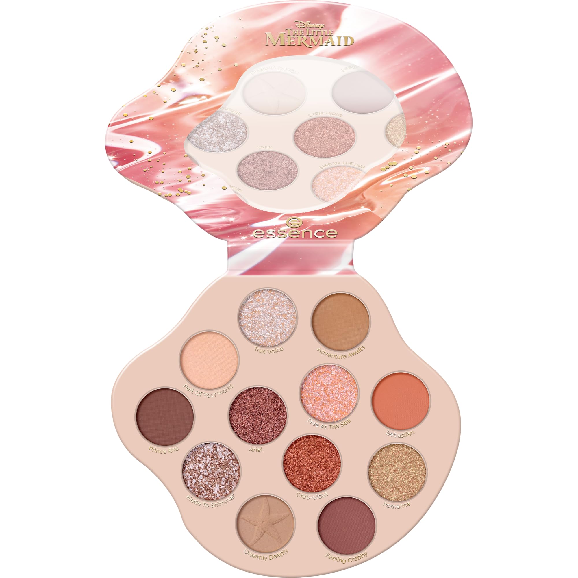 essence Disney THE LITTLE MERMAID eyeshadow palette, longlasting, highly pigmented, instant result, shimmery, metallic (8.8g)