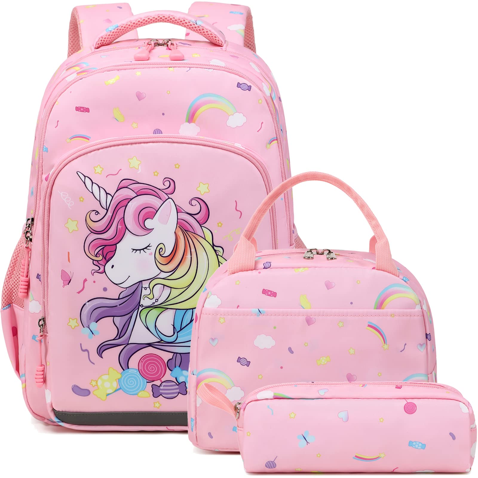 Meisohua Girls School Backpack Set Unicorn Backpack Lightweight Kids School Bookbag Girls Casual Daypack