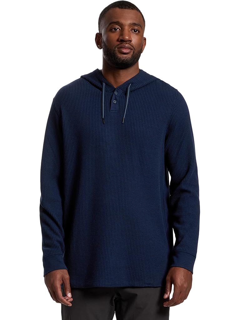 Navy Smartwool Waffle Henley Hoodie
