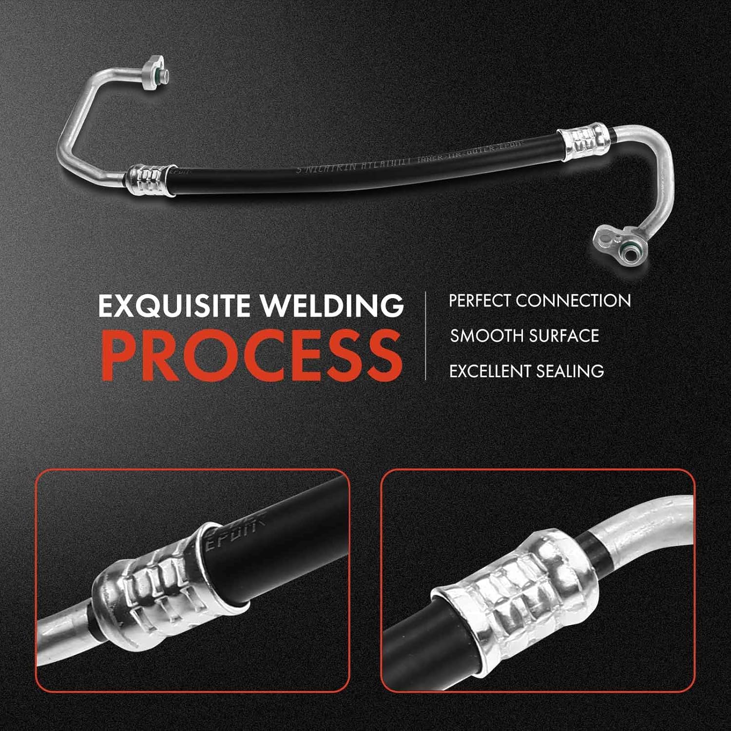 A-Premium A/C Discharge Line Hose Assembly Compatible with Kia Sportage, 2011-2016, 2.0L 2.4L 3.3L, Sport Utility, Petrol, Compressor to Condenser