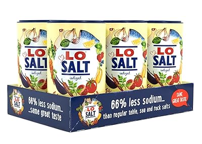 LOSALT – Reduced Sodium Salt | Iodized | Great Tasting Salt AlternativeSubstitute with 66% less sodium | 12.3oz350g tub Pack of 6