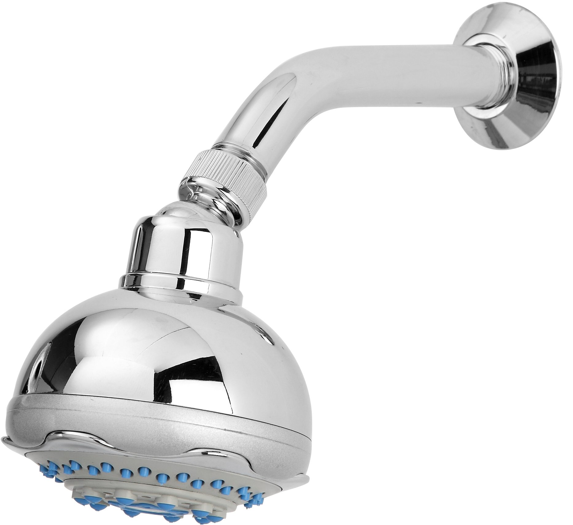 FERIDRAS Hydra Shower Head and Arm, Brass, Plastic, Chrome, 9 x 19 x 27 cm