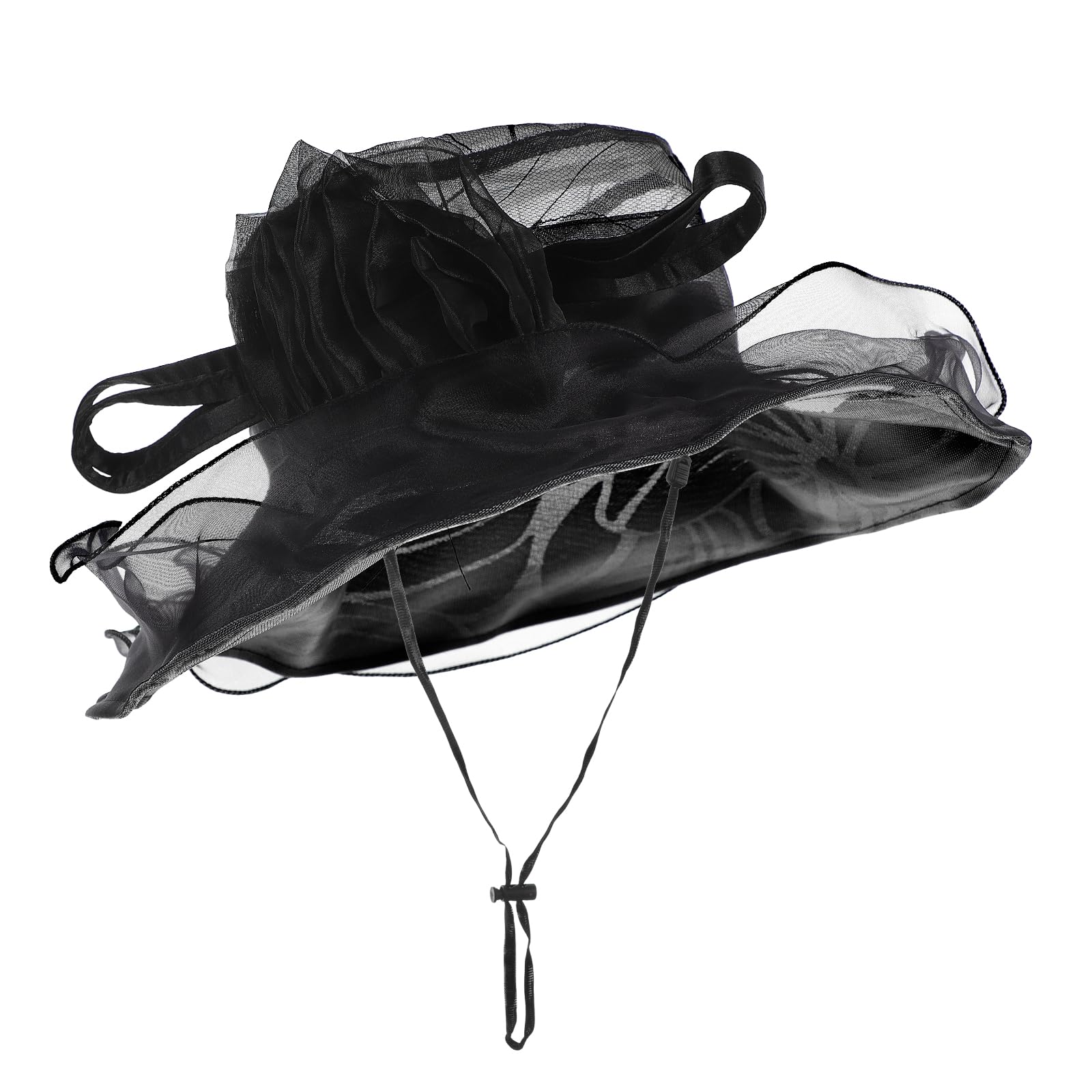 TINAYAUE Capeline Organza‌ Chapeaux Melon Femme Casquette Mariage Chapeau Vintage Fleurs Fascinators Anti Soleil Style Église Derby