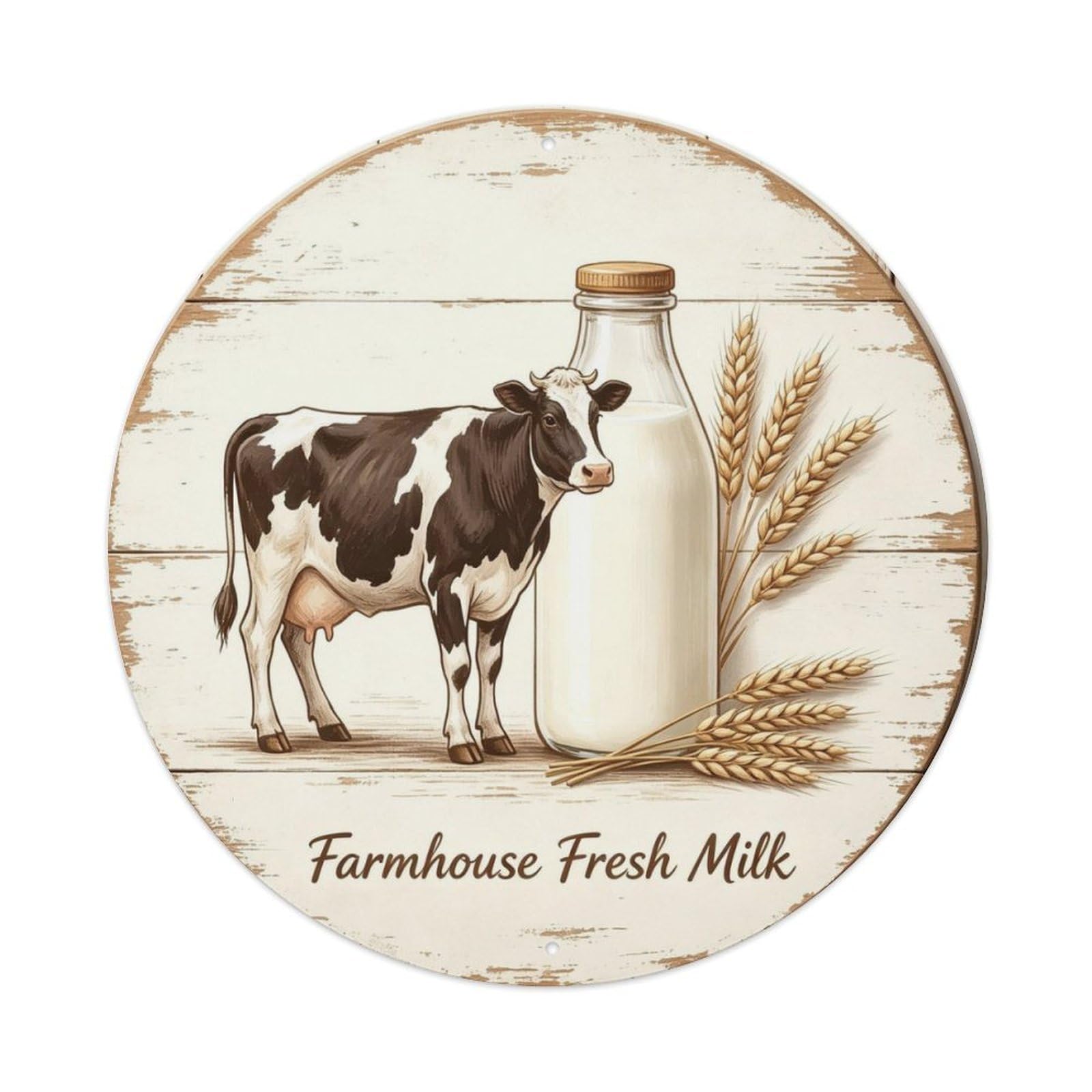Farmhouse Fresh Milk Metal Tin Sign Plaque