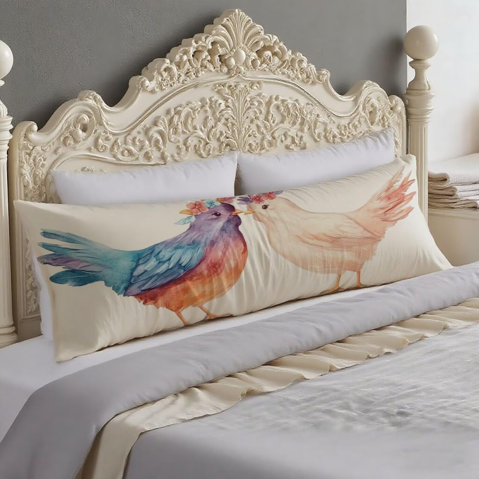 Taie traversin 120 cm motif animal en velours avec fermeture éclair O-888