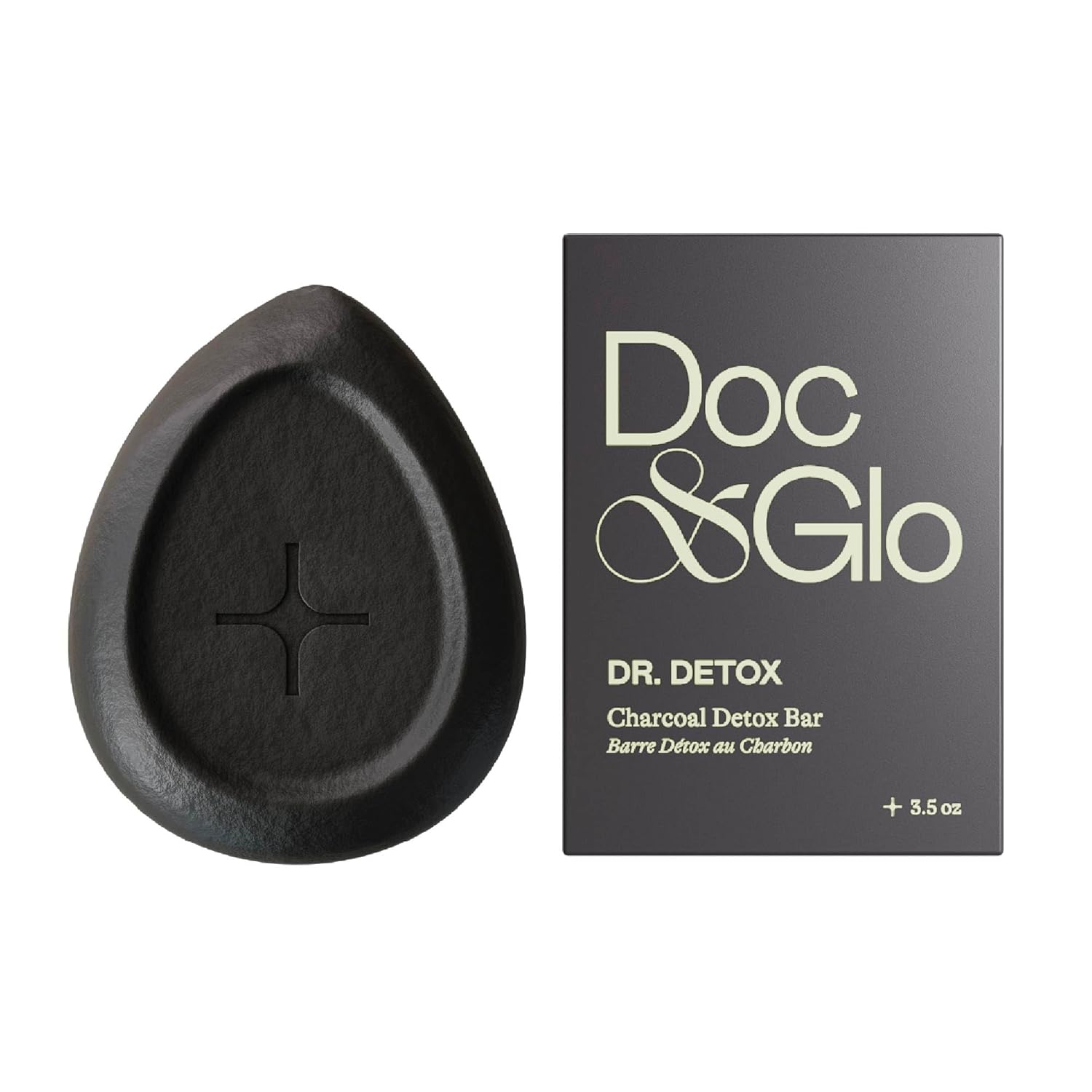 Doc & Glo Dr. Detox Charcoal Bar for Face & Body, Deep Cleansing Detox Soap, Helps Remove Dirt, Oil & Impurities, 3.5 oz