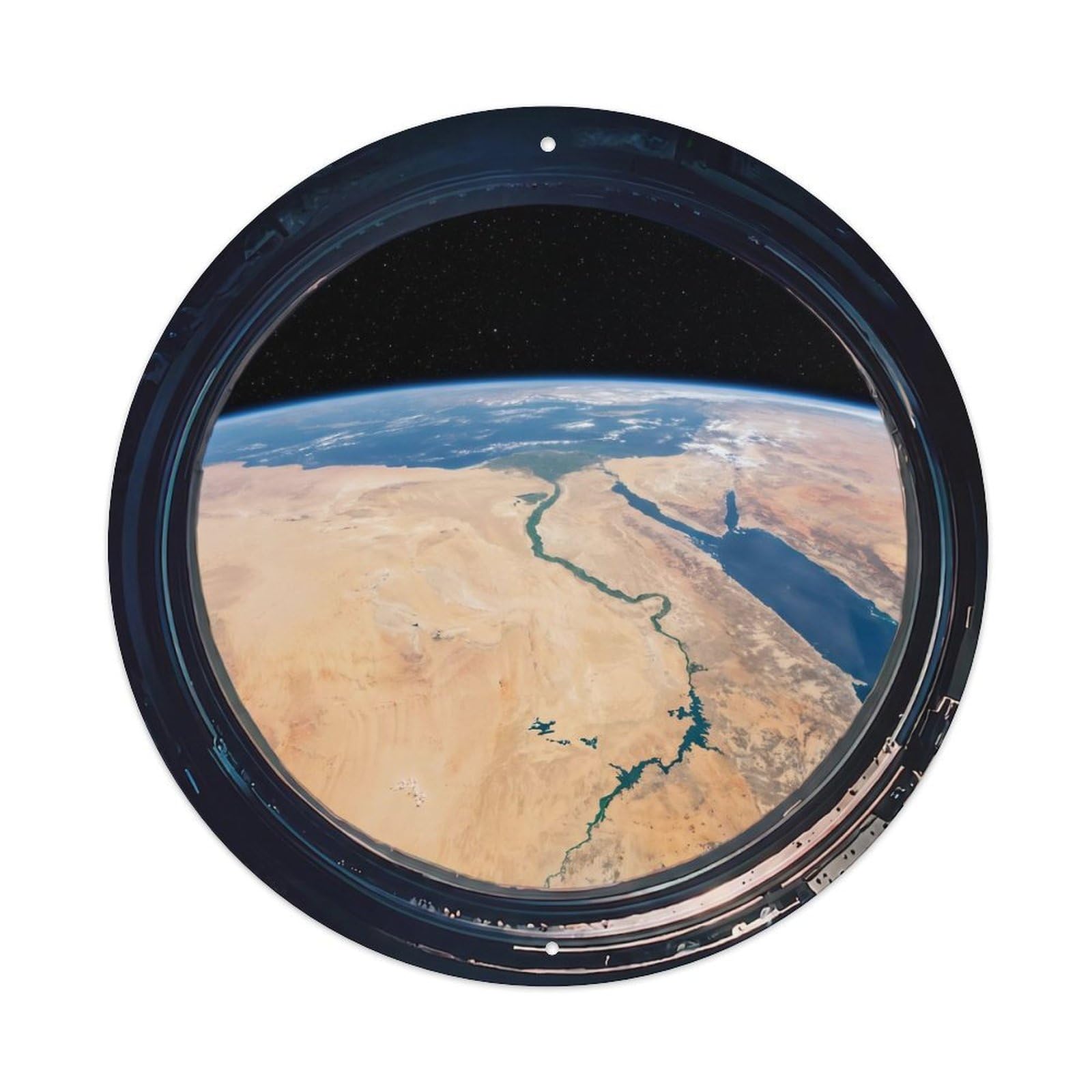 Earth Nile River Valley Metal Tin Sign