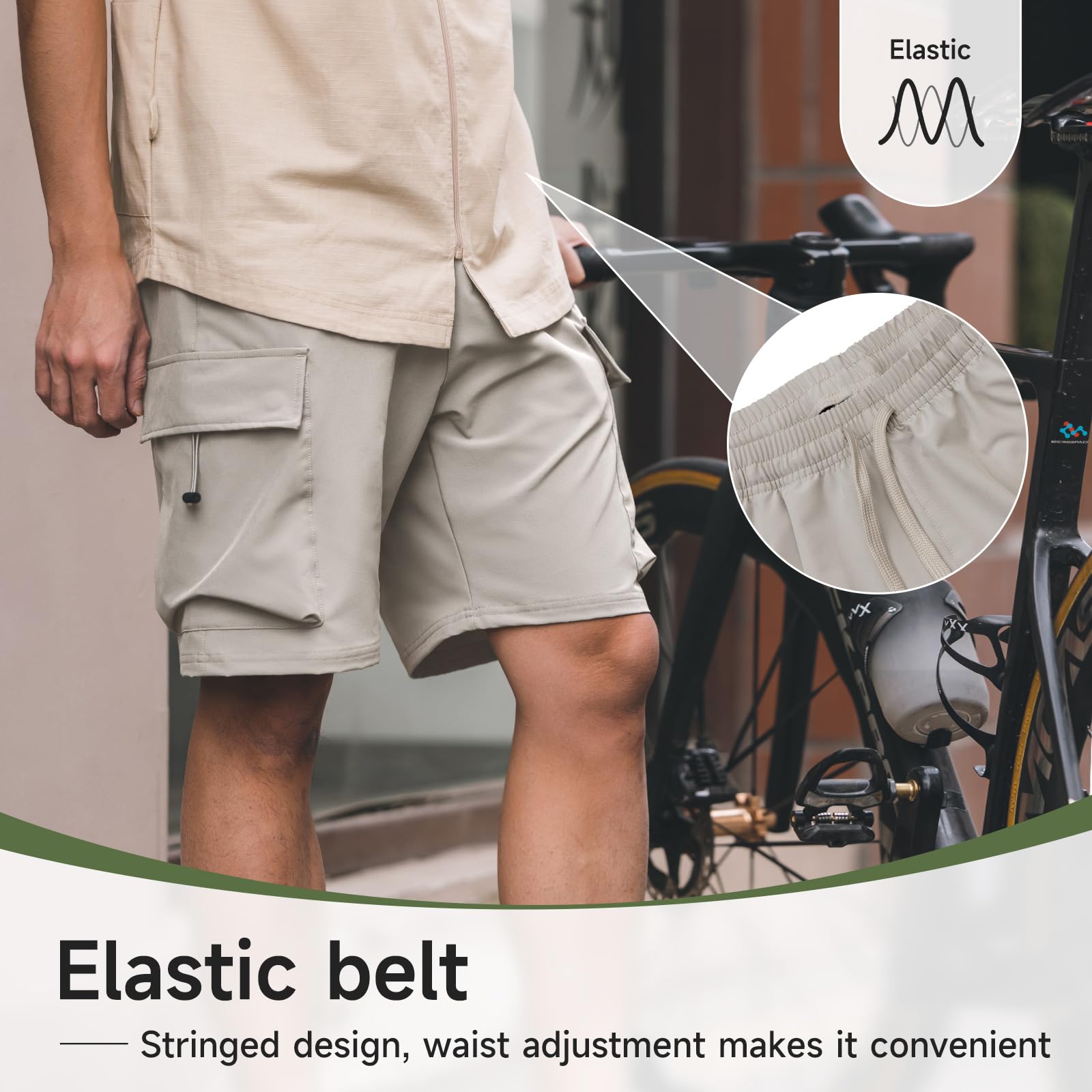 Santic Pantaloncini da mountain bike da uomo imbottiti 3D ad asciugatura rapida leggeri pantaloncini da ciclismo da ciclismo