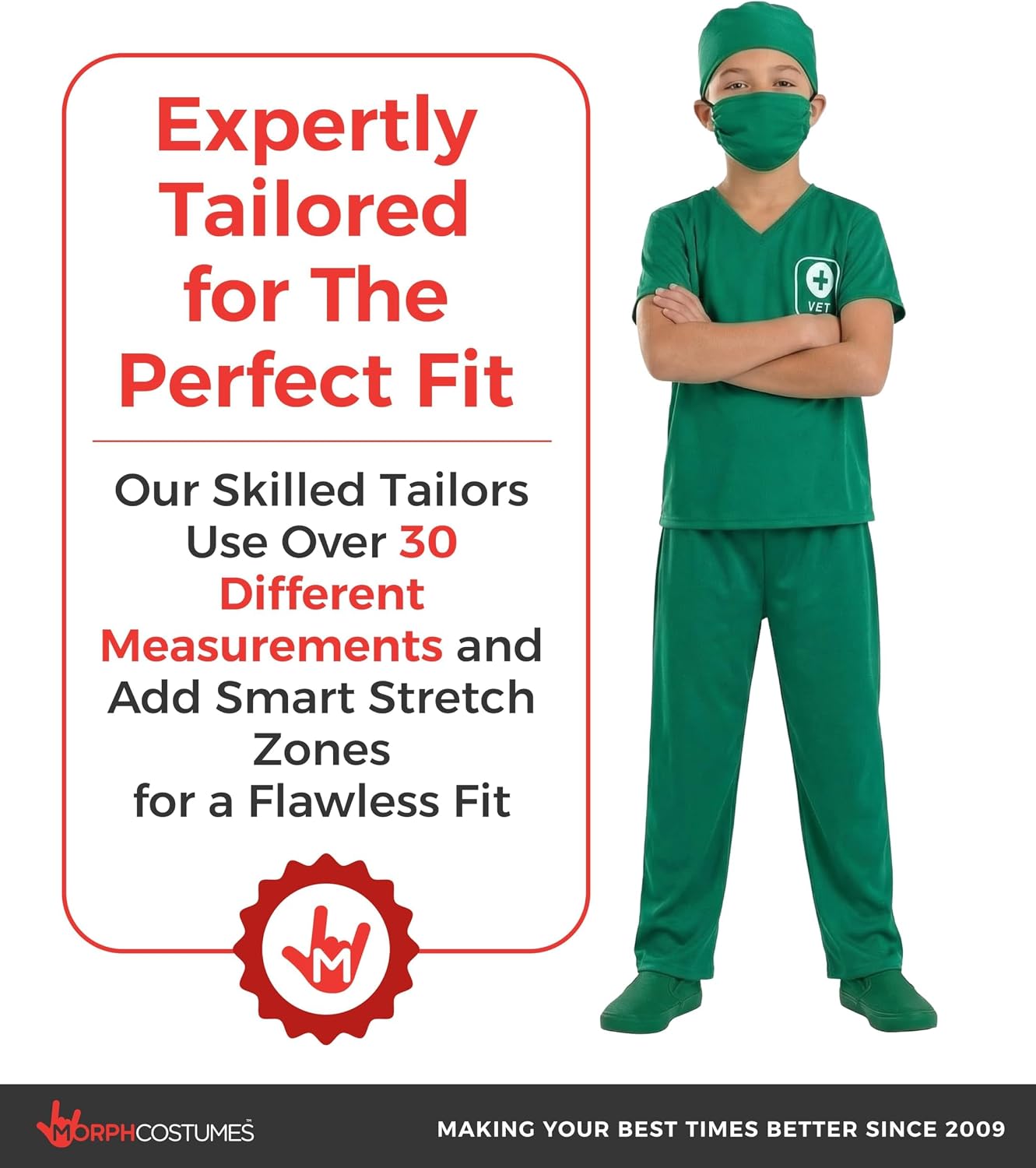 fun shack Vet Costume for Kids, Animal Doctor Scrubs with Mask & Cap, Kids Veterinarian Dress Up for Girls & Boys