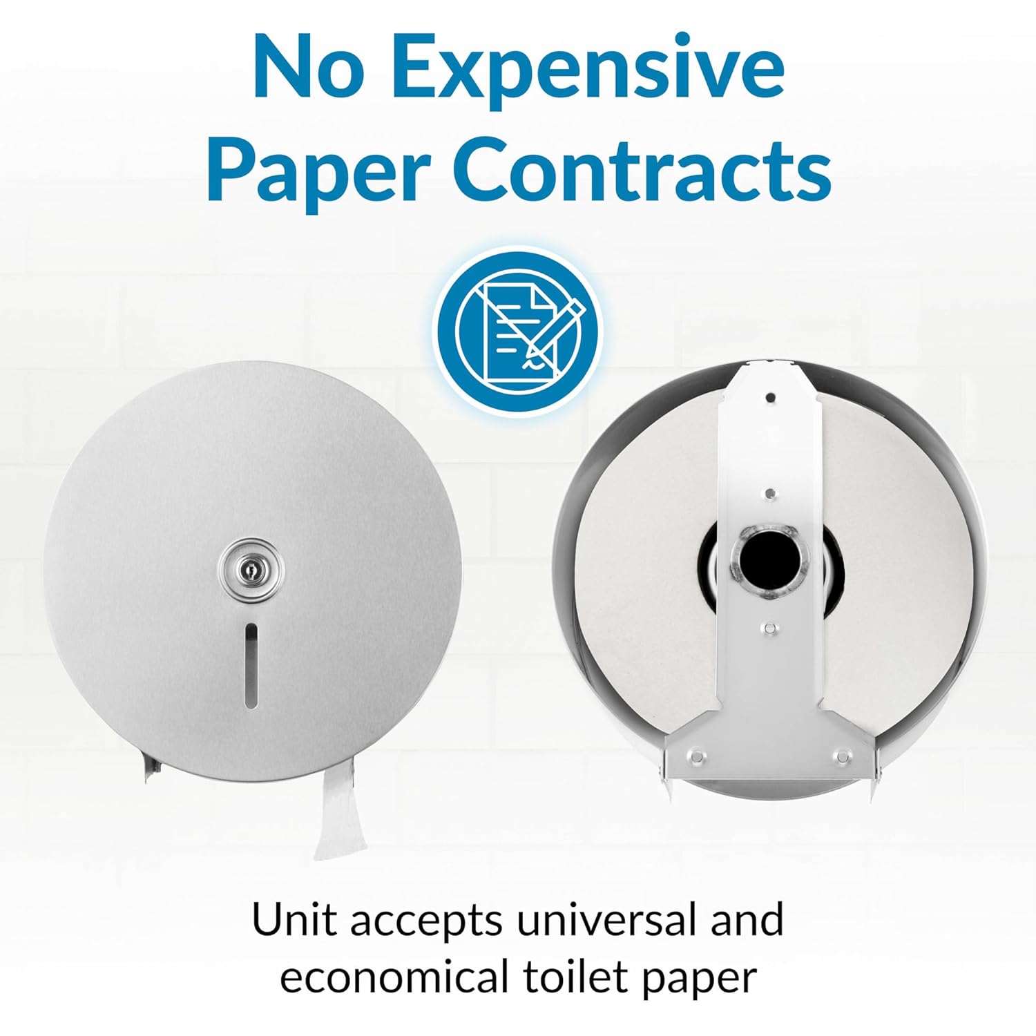 Bobrick Single Jumbo-Roll Surface-Mounted Toilet Tissue Dispenser, Satin-Finish Stainless Steel, ADA Compliant, Secure Locking Design, Versatile Roll Compatibility, Durable & Easy-Load Mechanism (Model B-2890)