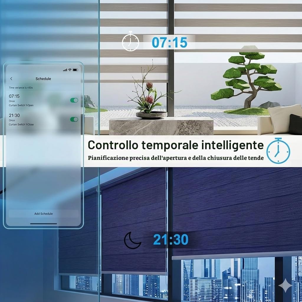 Kit Interruttore Tapparelle WiFi Intelligente (3 Pezzi) | Telecomando RF, Compatibile con Google Home, Alexa, App Tuya/Smart Life, Controllo Manuale e Remoto