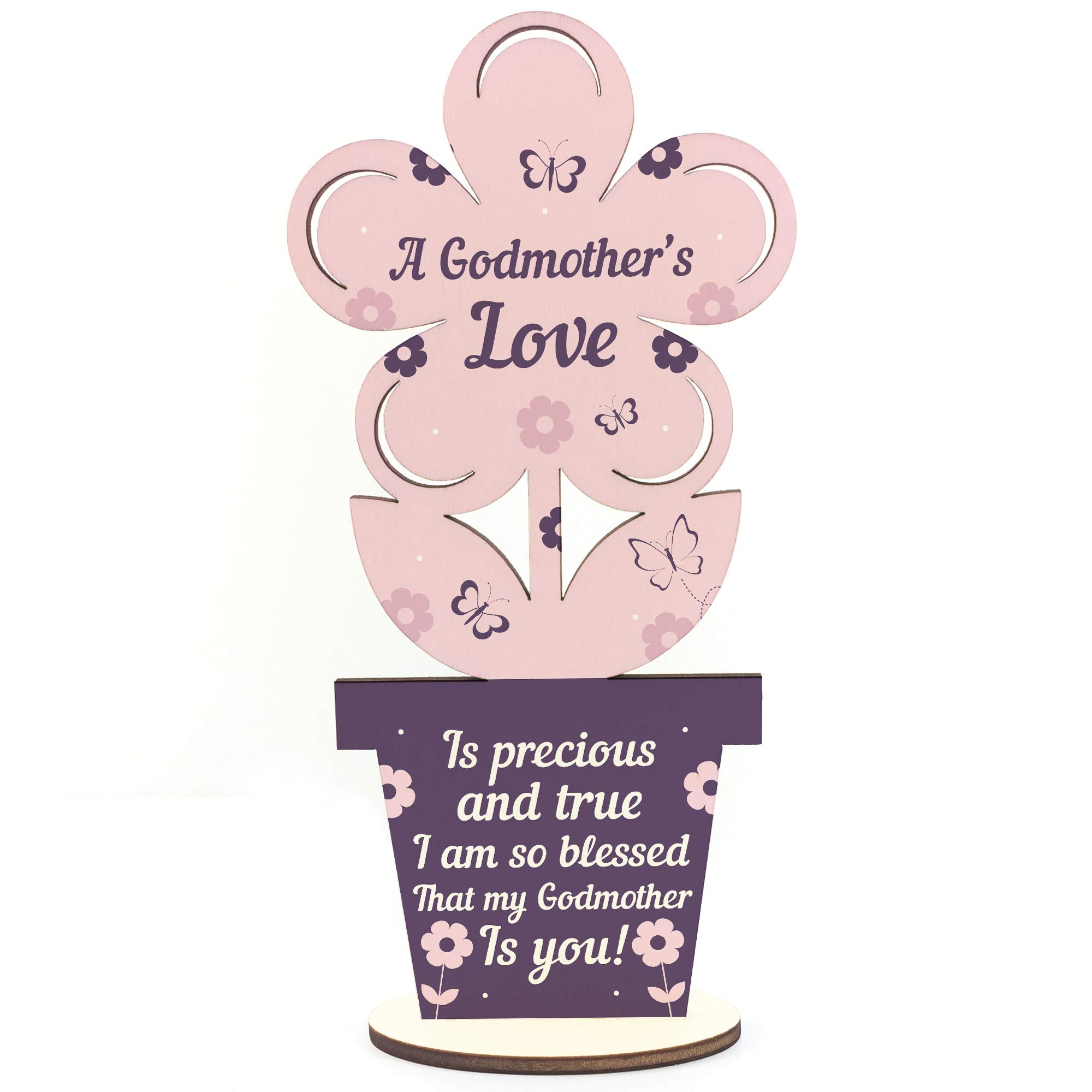 RED OCEAN Godmother Gifts Thank You Gifts Wooden Flower Godmother Birthday Keepsake