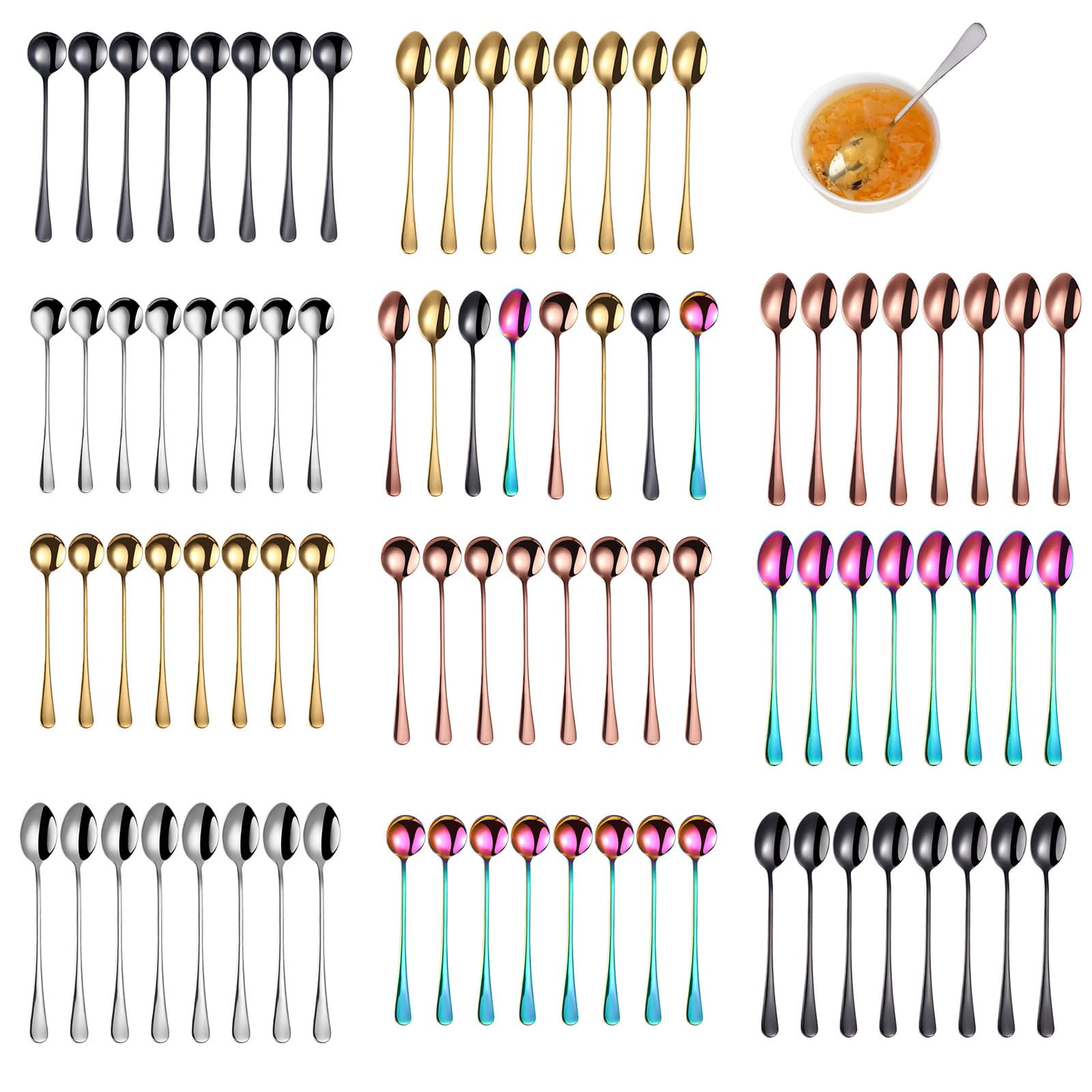 YZYDF 8 PCS Versatile Coffee Spoon Dessert Spoon Kitchen Spoon Dinner Spoon Kitchen Tableware Stainless Steel