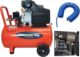 Compressor King 3Hp 50L Lubricated Air Compressor With 100% Copper Winding (WITH IMPACT WRENCH 650 AND PU PIPE)