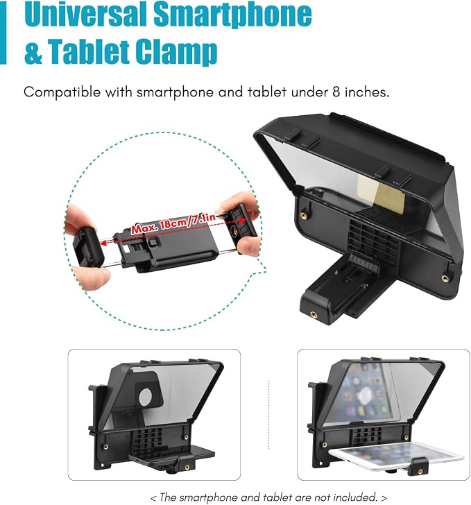 Teleprompter portátil Andoer A10 con trípode y control remoto miniatura 9