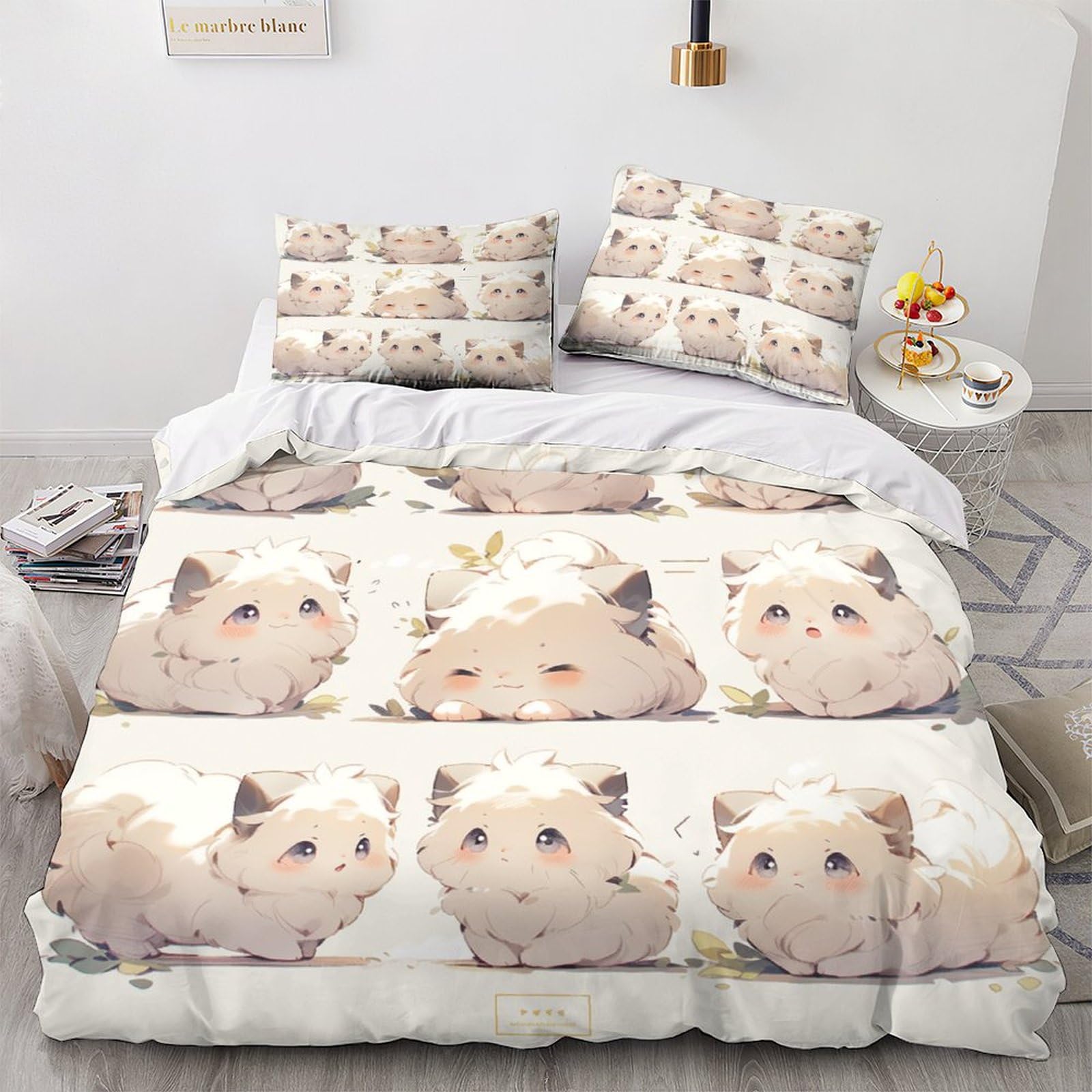 Chat Persan Housse De Couette zippée finie la couette qui glisse