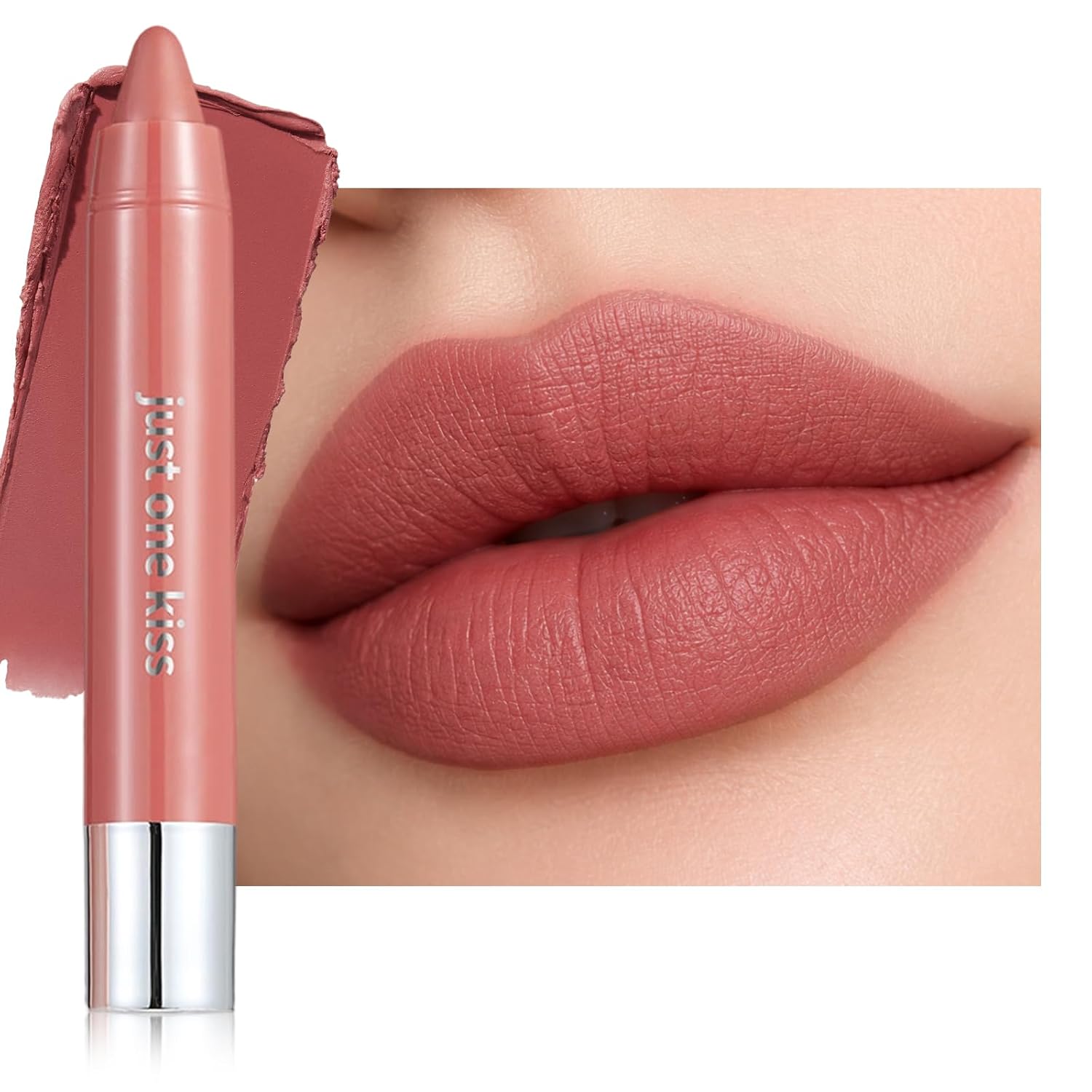 Erinde Matte Lipstick Crayon F06 Rosewood Brown - Long Lasting