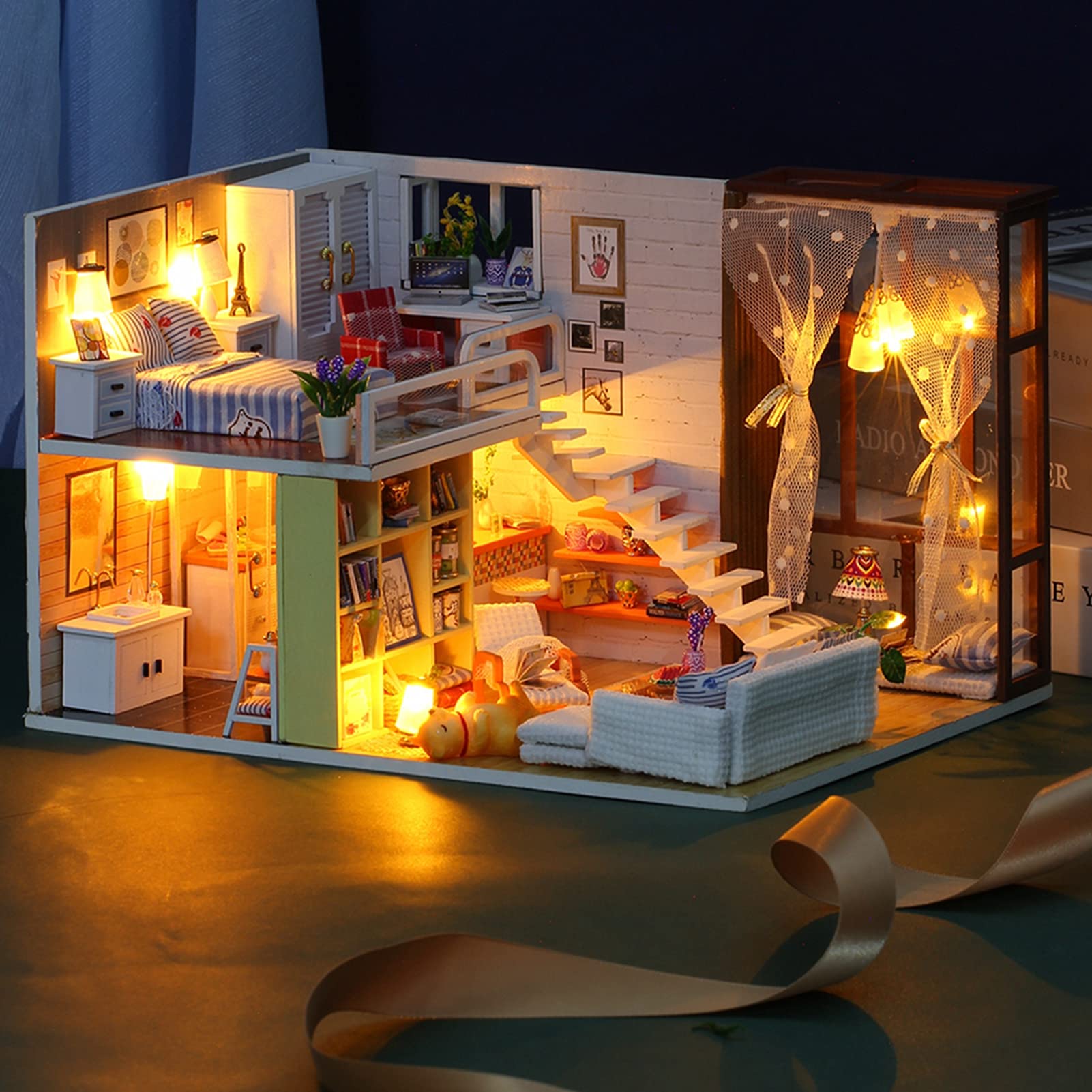 Miniature Dollhouse Kit con Mobili