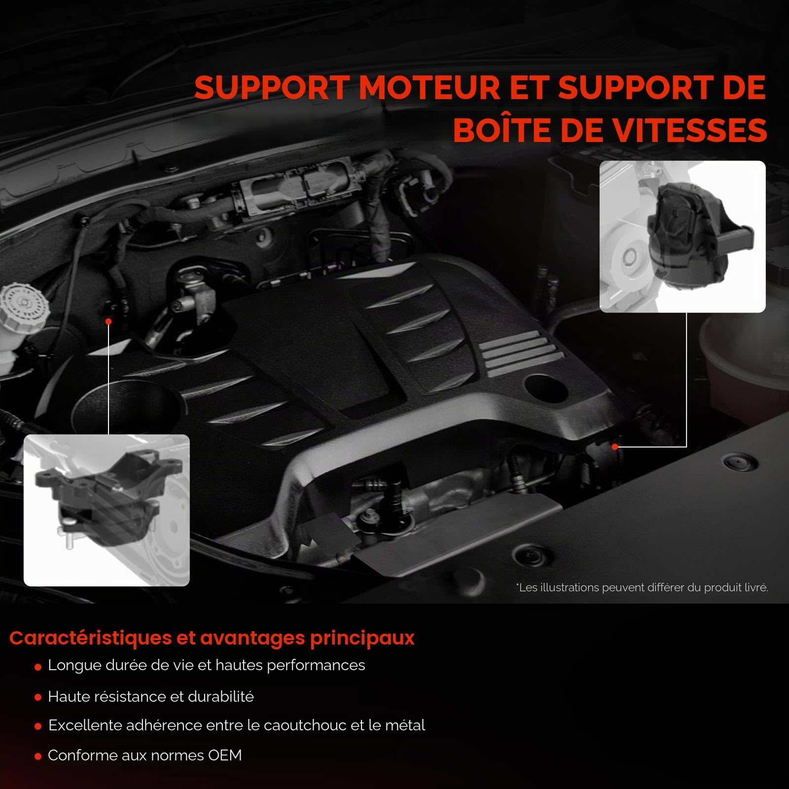 Frankberg 1 support moteur + 2 supports boîte de vitesses 20840181
