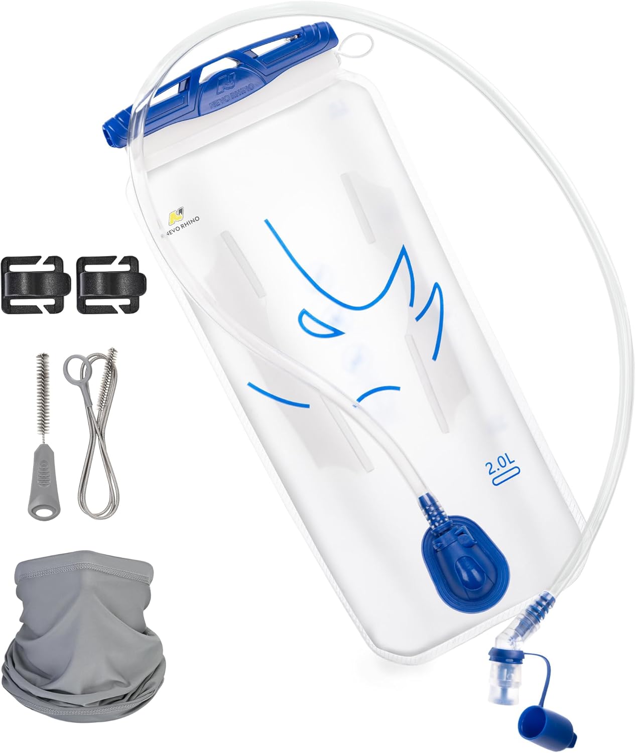 N NEVO RHINO Water Bladder 1L-1.5L-2 Liter, Hydration Bladder for Running Vest, Leak - Proof BPA -Free Water Reservoir Storage Bag for Hiking Backpack Bike Pack