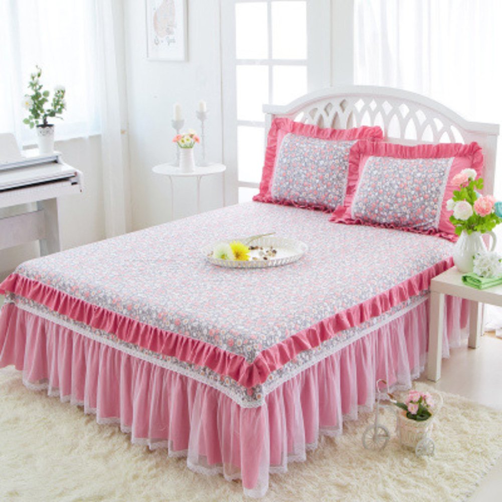 Dessus de lit haut de gamme en mousseline de soie et dentelle fine pour sommier King et Queen