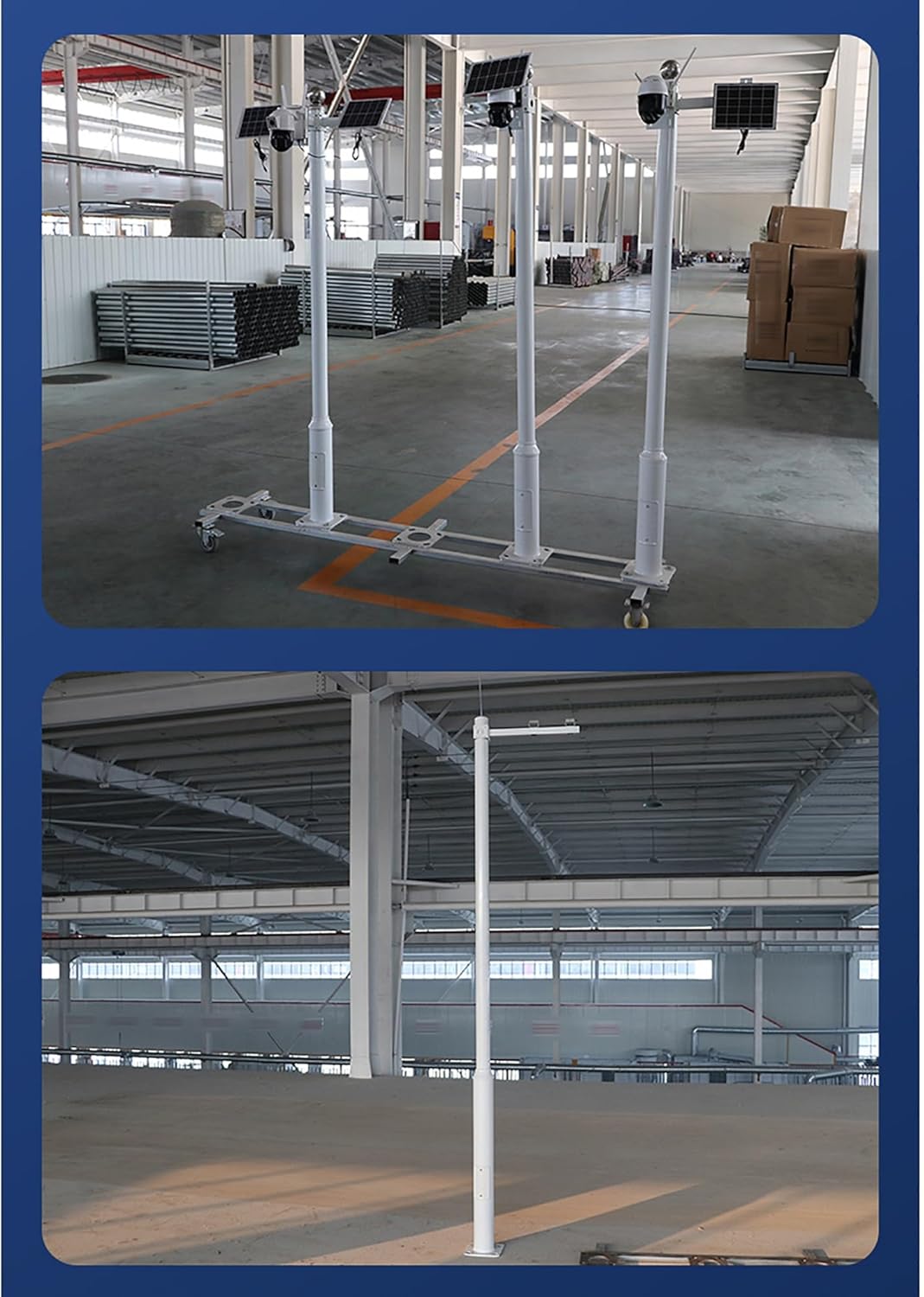 Heavy-Duty 8.2ft Adjustable Outdoor Camera Mount - Weatherproof Metal Pole Stand for Security Cameras & TVs - Durable, Stable, Ideal for Surveillance & Monitoring