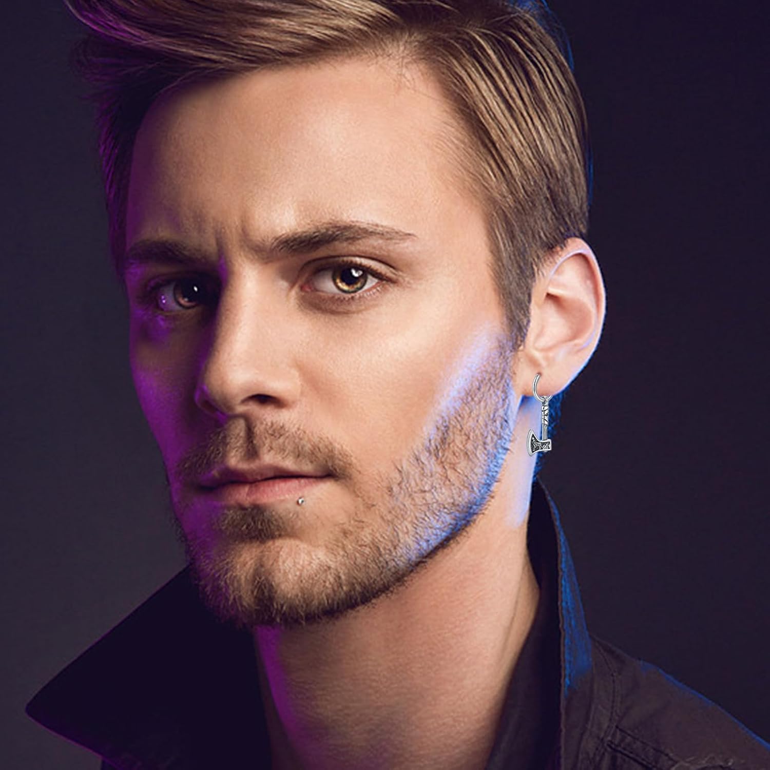 MEDWISE Viking Wolf Axe Talisman Drop Dangle Earrings, 925 Sterling Silver Norse Hypoallergenic Jewelry, Medieval Gothic Style for Women Men Friend Husband Birthday Gift - Image 5