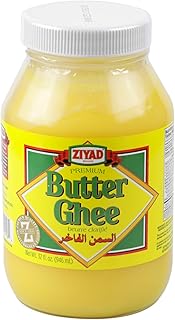 Ziyad Pure Ghee Clarified Butter, 28oz | Paleo and Keto-Friendly | Lactose and Casein Free | Shelf-Stable, Spreadable, High-Heat Cooking, Roasting, Sautéing, Baking, Coffee, Hot Drinks, and Finishing Oil | Rich, Nutty Flavor