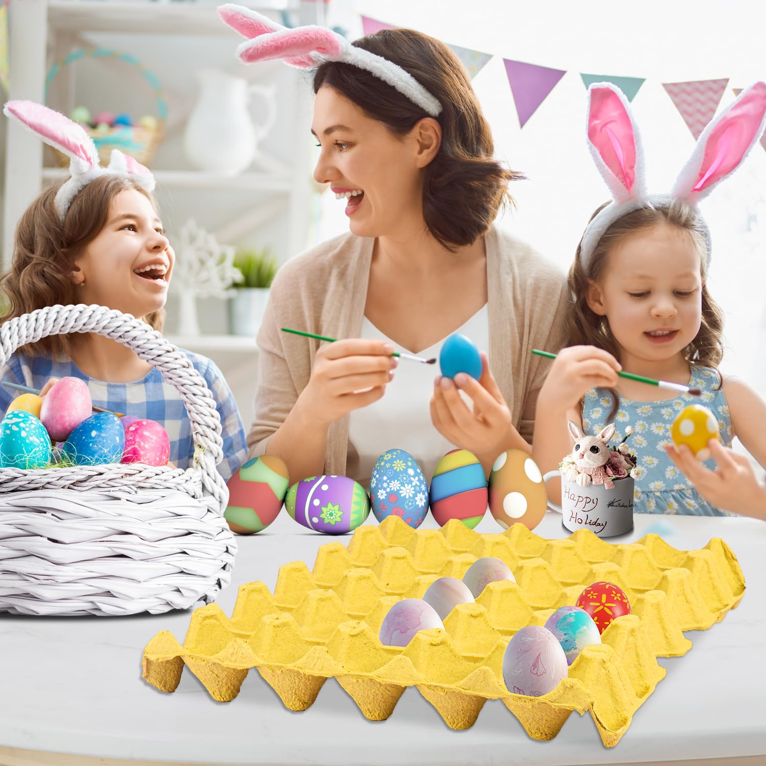20 cajas de huevos planas de 30 celdas (capacidad para 30 huevos), cajas de cartón para huevos, resistentes y apilables, cajas de huevos perfectas para huevos frescos, granja de pollos