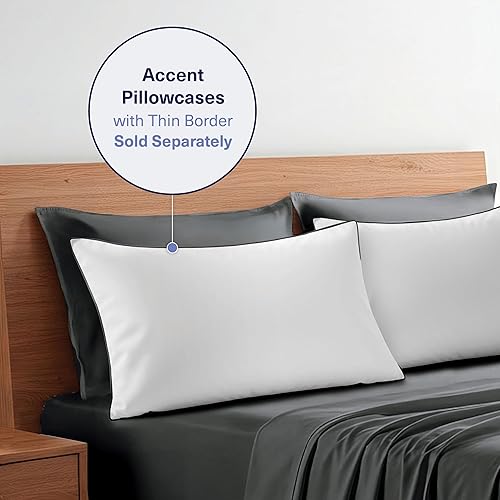 Miniatura 9 de Kickoff Sábanas de bambú de viscosa tamaño King, 4 piezas, 100% viscosa de bambú orgánico, juego de sábanas refrescantes tamaño King, ropa de cama