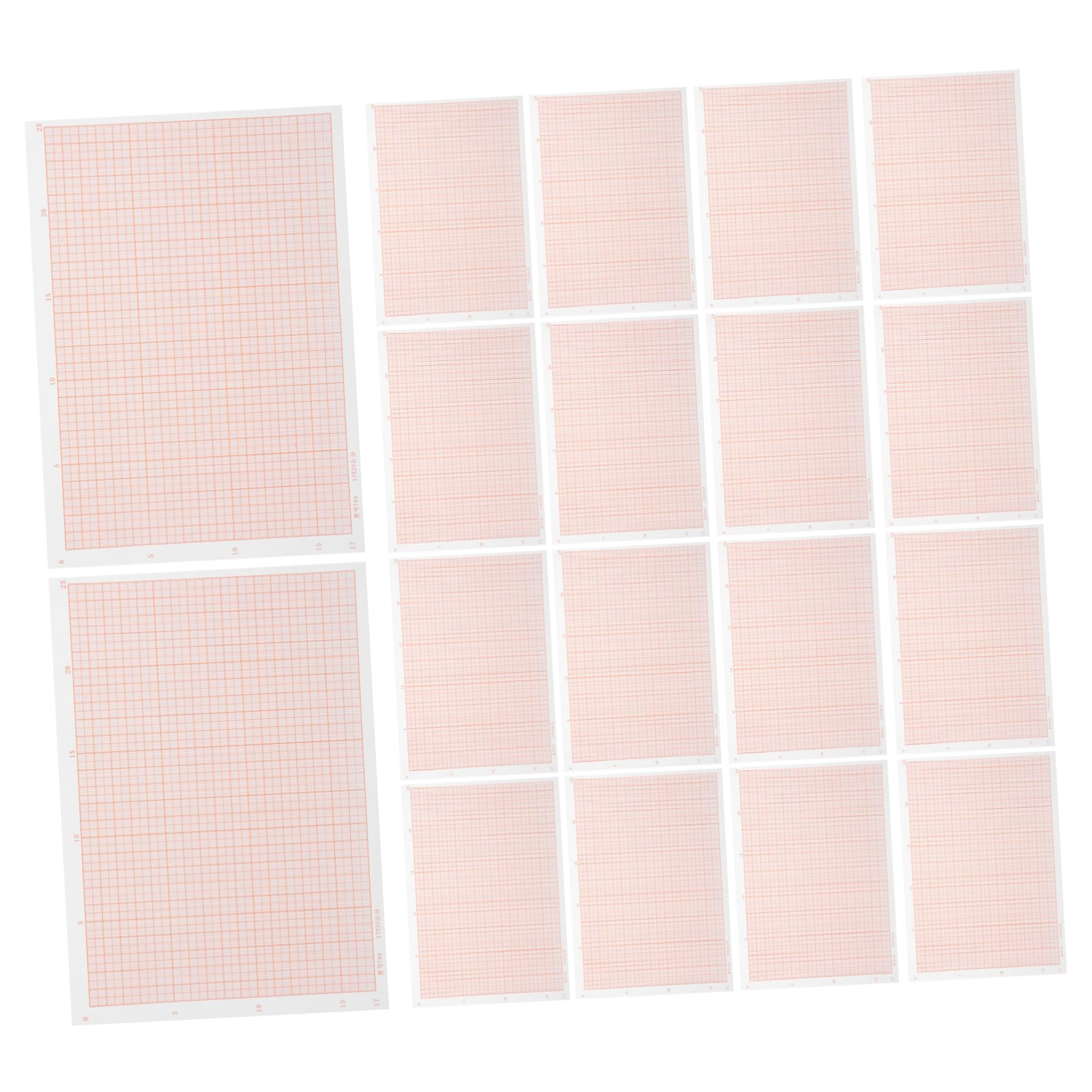 Hojas de papel cuadriculado rosa A4 que evitan la fatiga visual al hacer gráficos y dibujos técnicos 8