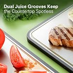 Double-Sided Stainless Steel Cutting Board for Kitchen, 16''×11'' Scratch-Resistant Cutting Board for Meat, Vegetables & Fruits, Rust-Resistant Chopping Board with Juice Groove on Both Sides